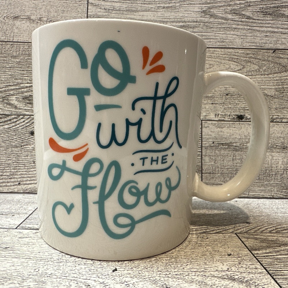 FLOAT ON FRED‎ Go with the Flow Coffee Cup 3.75x3.25" Ceramic